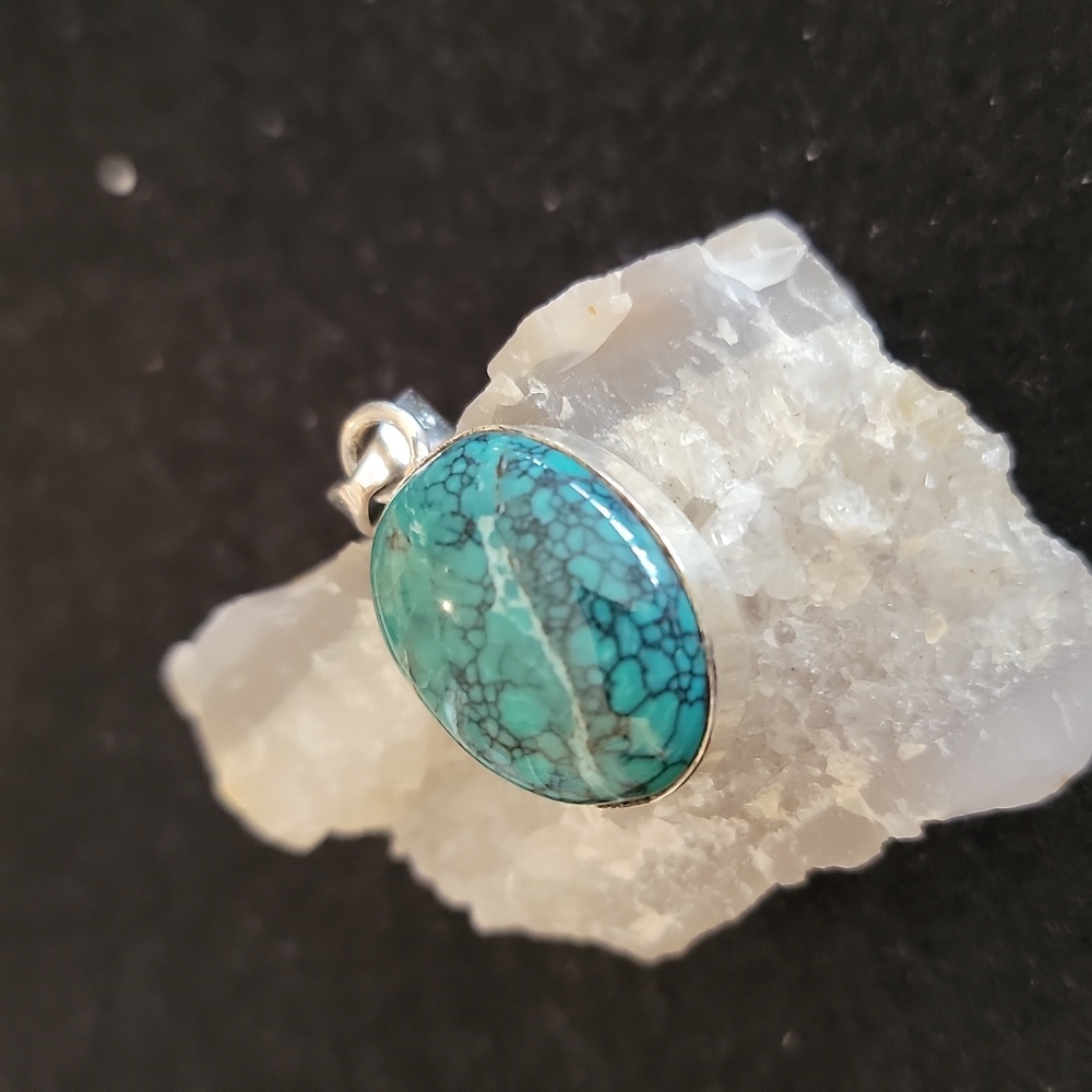 Tibetan Turquoise Sterling Silver Pendant